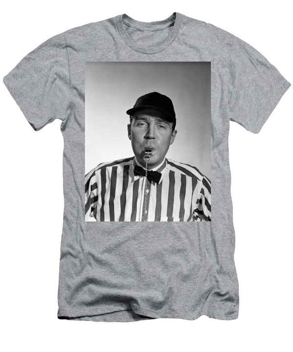 1950s Football Referee Blowing Whistle Vintage Images T-Shirt