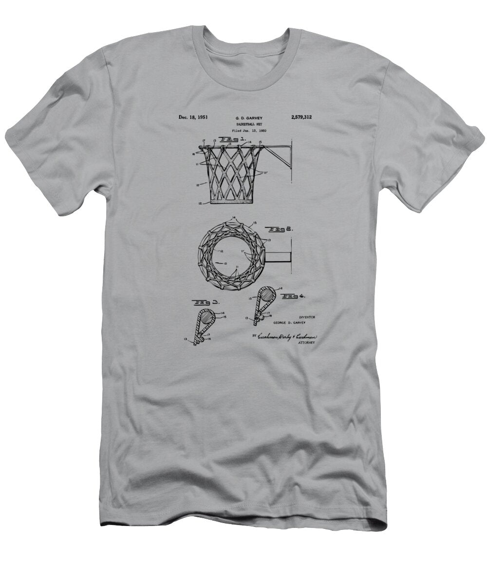 1951 Basketball Net Patent Artwork Vintage Nikki Marie Smith T-Shirt