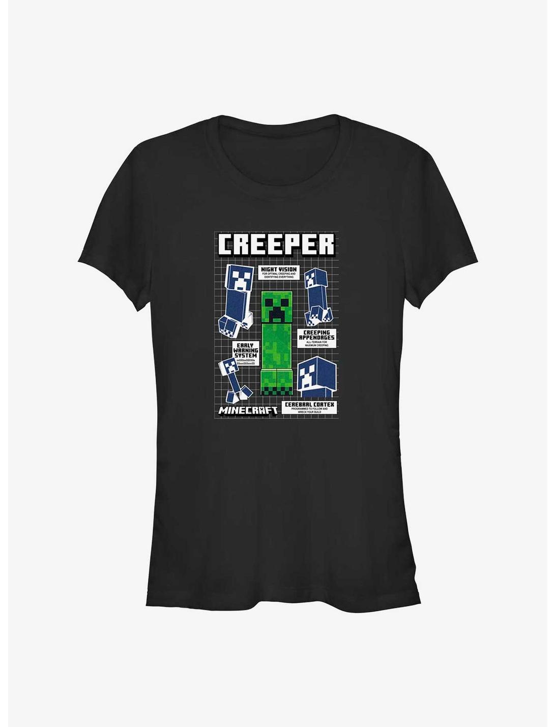 T-shirt pour filles Minecraft Creeper Infographie