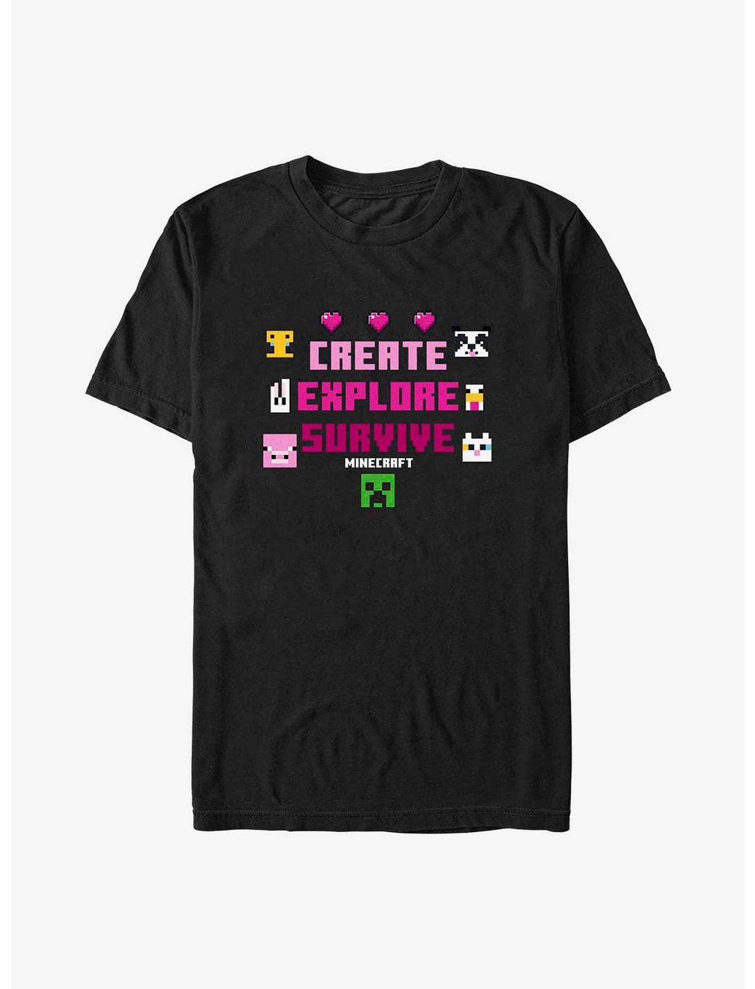 T-shirt Minecraft Caisse Explorer Survivre