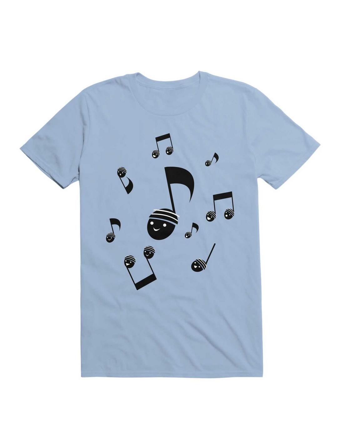 T-shirt Notes de musique Kawaii avec visages