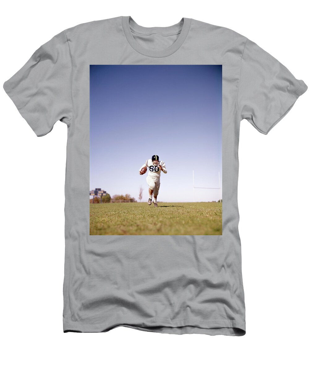 1960s Football Player Running Towards Vintage Images T-Shirt