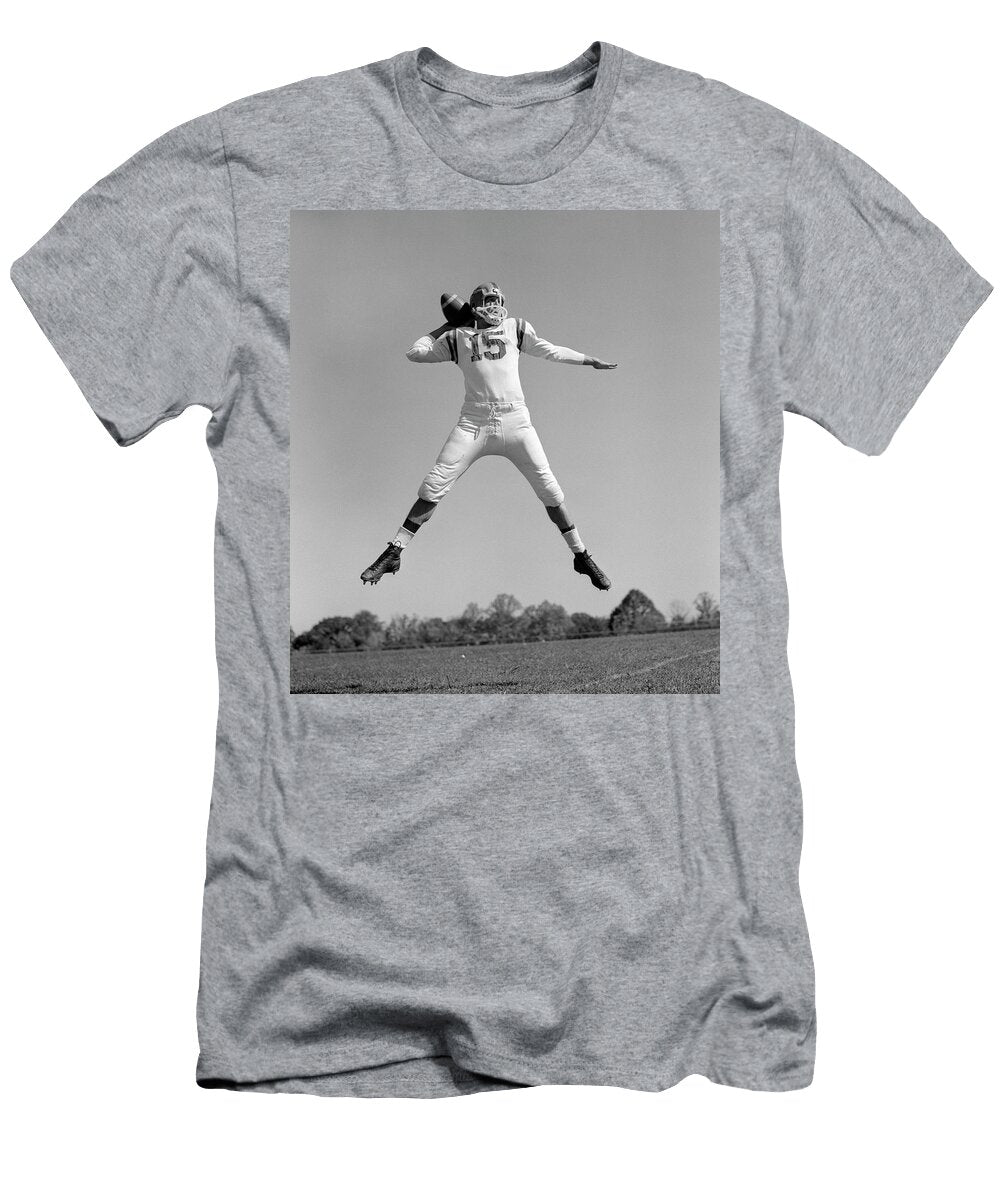 1960s Quarterback Jumping and Throwing Vintage Images T-Shirt