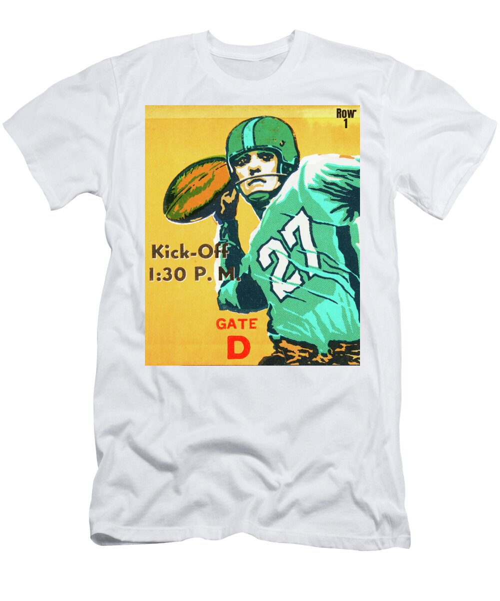 1962 Quarterback Art Jersey Number 27 Row One Brand T-Shirt