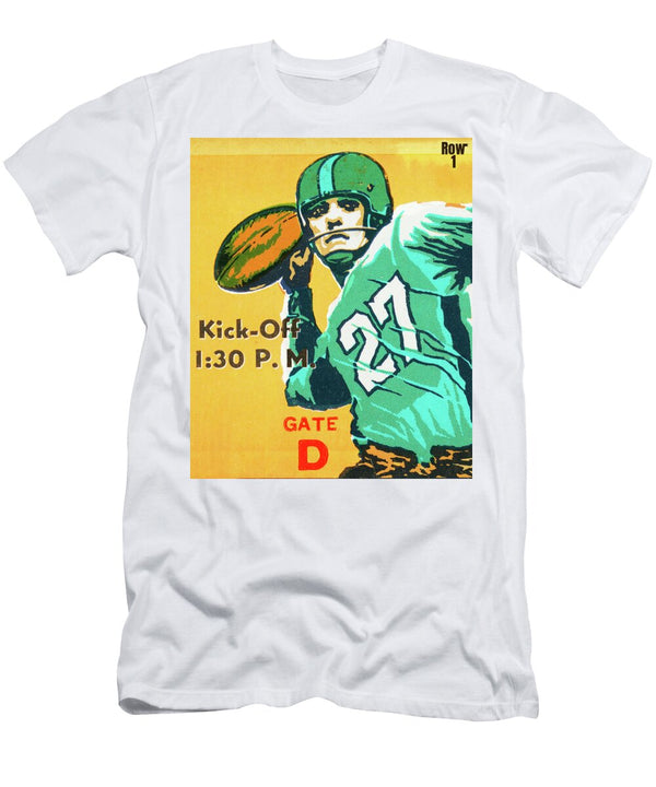 1962 Quarterback Art Jersey Number 27 Row One Brand T-Shirt
