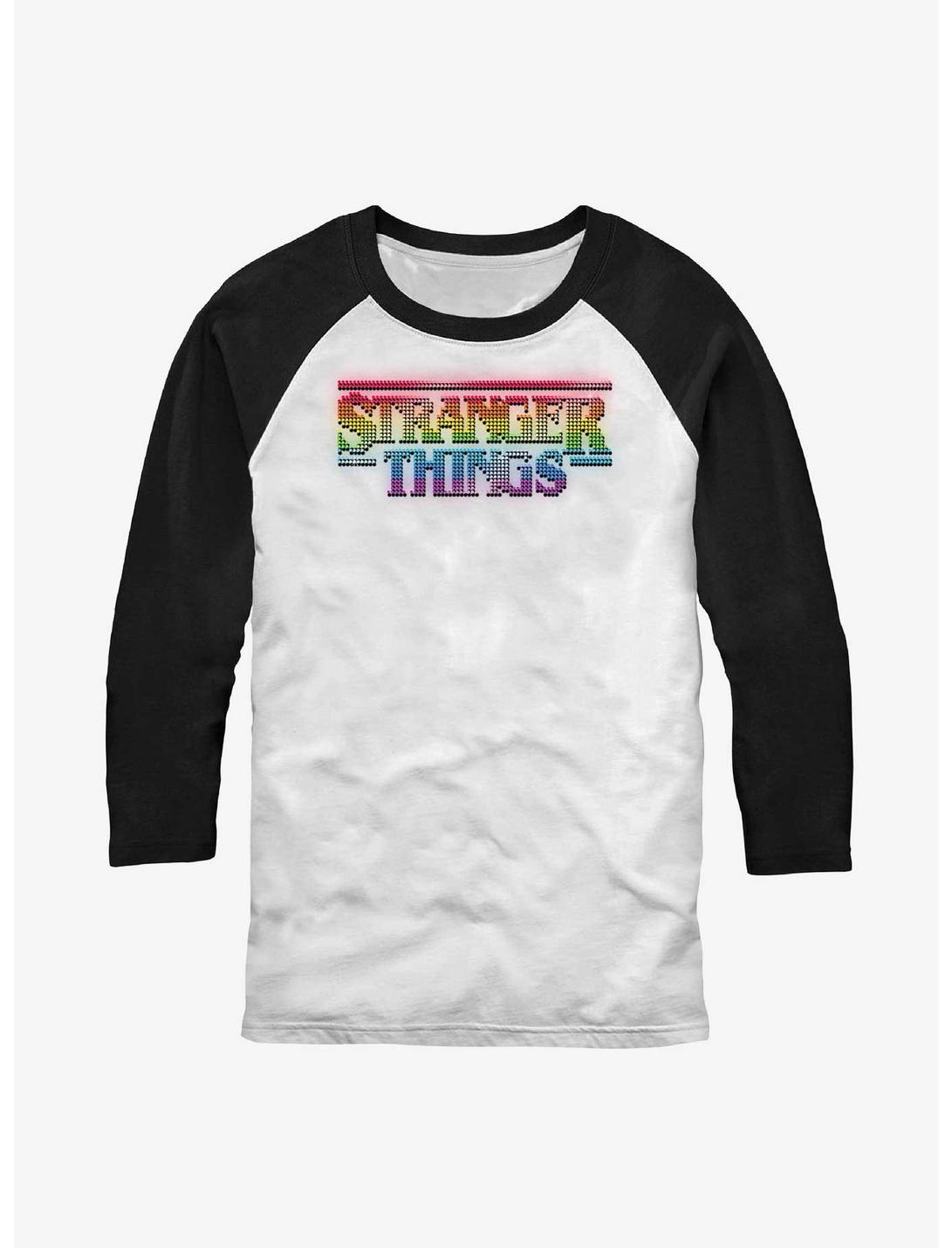 T-shirt raglan Stranger Things avec logo arc-en-ciel
