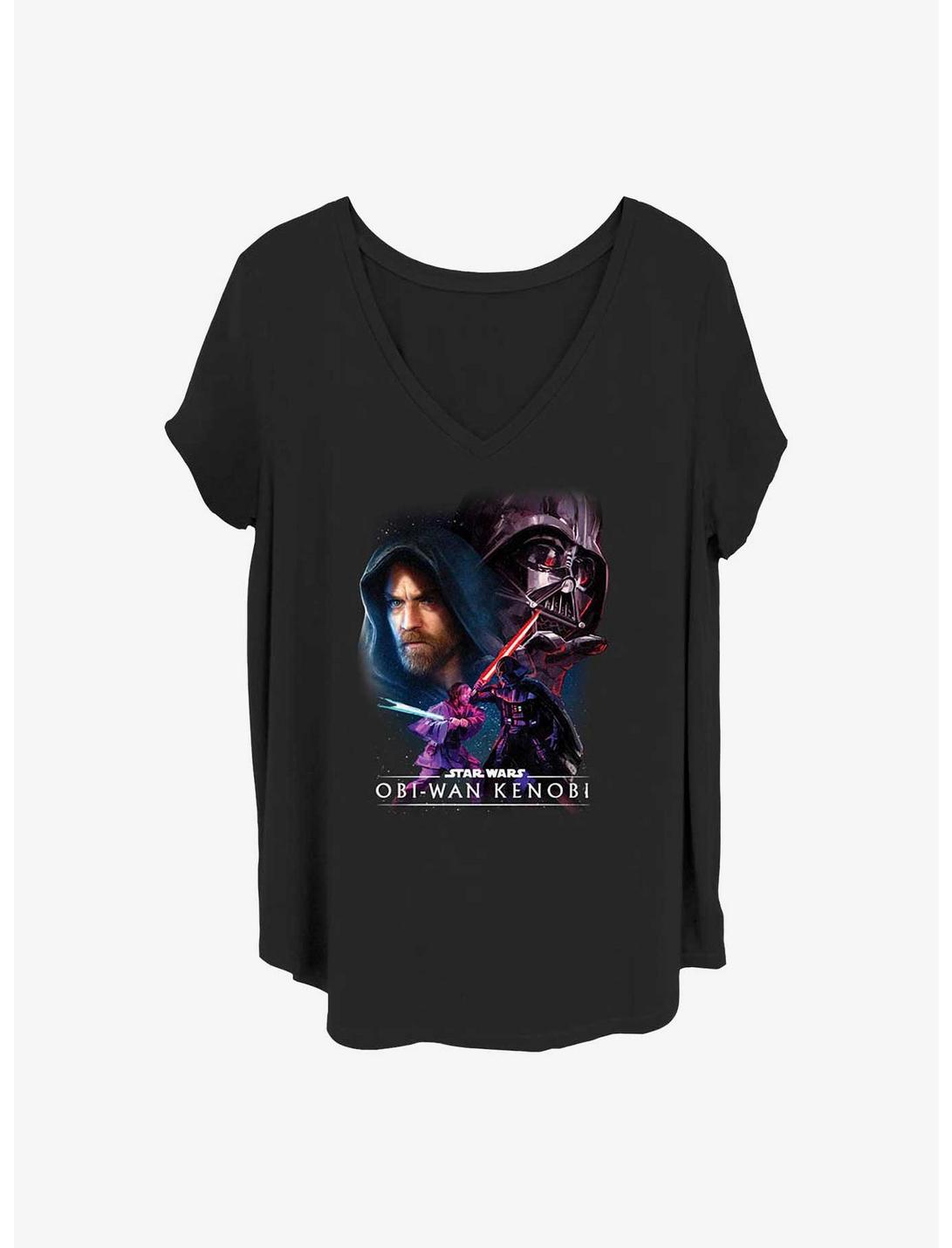 Star Wars Obi-Wan and Darth Vader Face Off Girls T-Shirt Plus Size