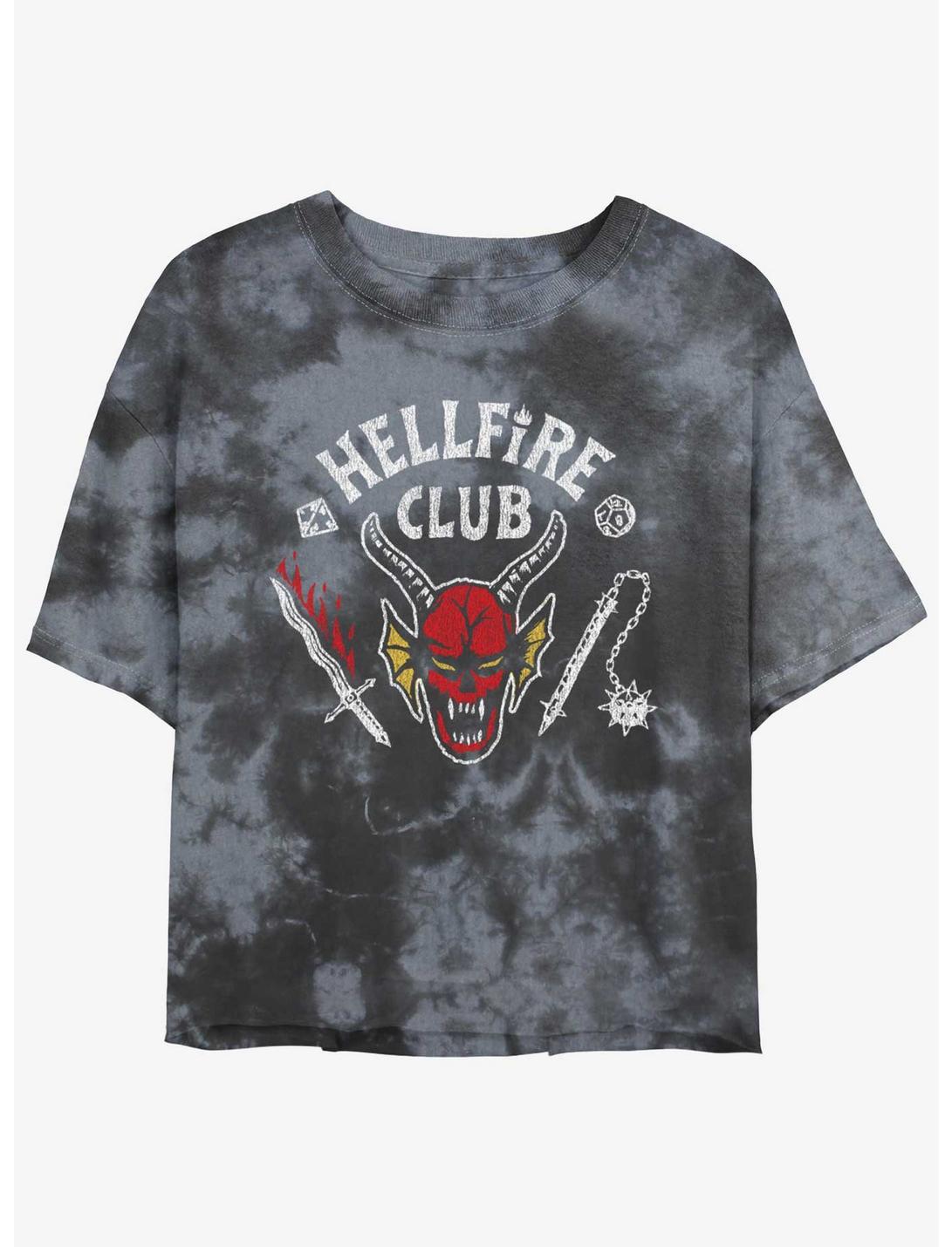 Stranger Things Hellfire Club Mineral Wash Crop Girls T-Shirt
