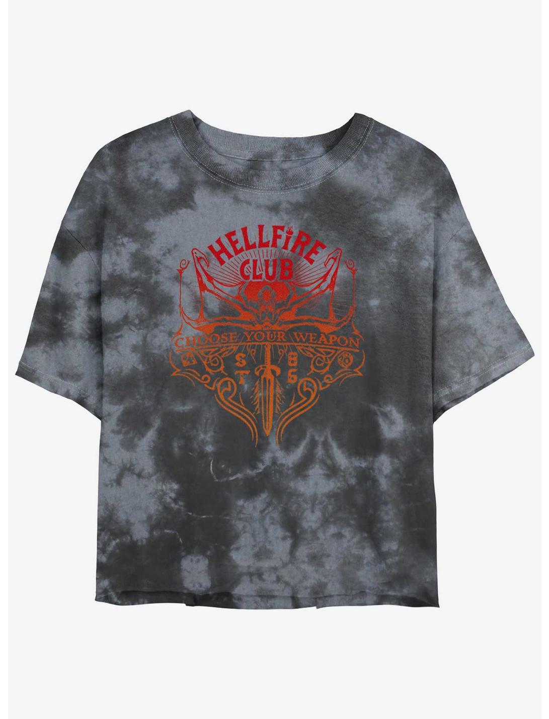 T-shirt court enfant fille Stranger Things Hellfire Club Choose Your Weapon Délavage minéral