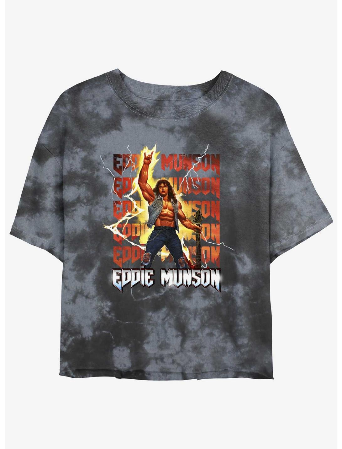 Stranger Things Eddie Munson Rock God Mineral Wash Crop Girls T-Shirt