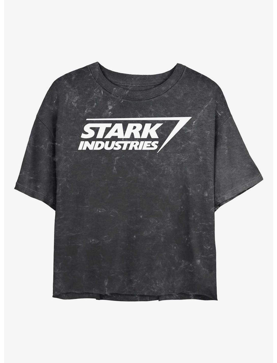 Marvel Iron Man Stark Industries Logo Mineral Wash Crop Girls T-Shirt