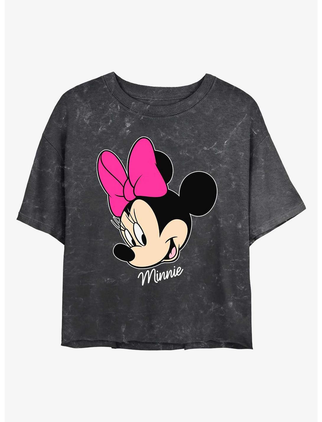 T-shirt court pour fille Disney Minnie Mouse Minnie Big Face Minéral Wash