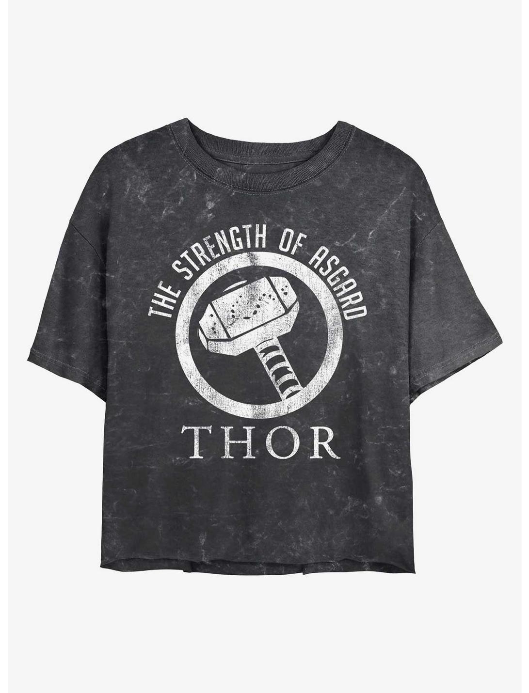 Marvel Thor Strength of Asgard Mineral Wash Crop Girls T-Shirt