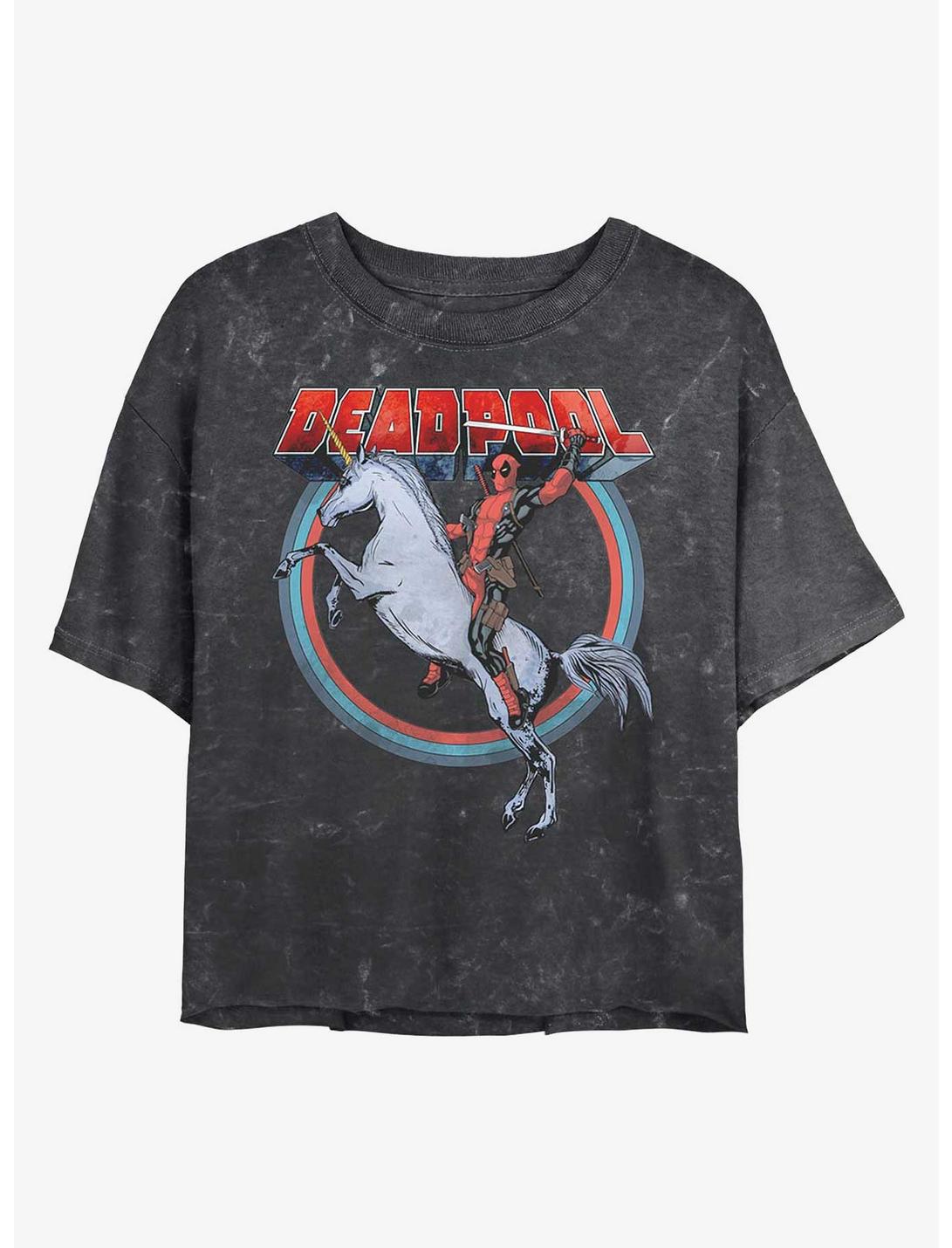 T-shirt court Marvel Licorne délavé pour filles