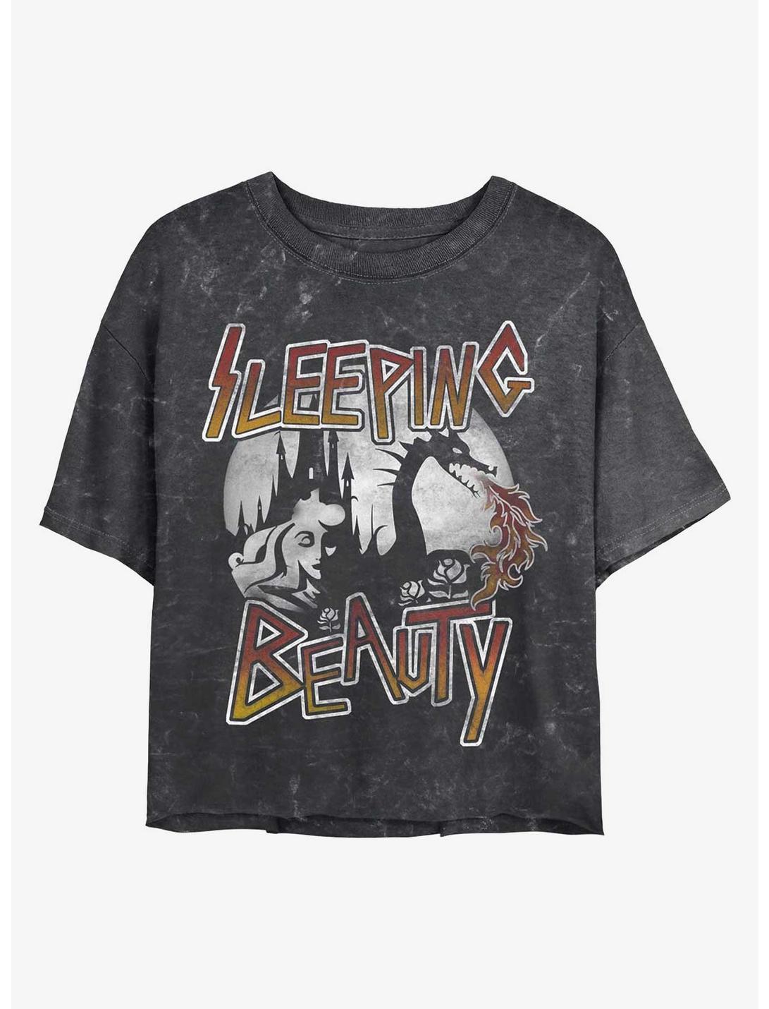 Disney Princesses Sleeping Beauty Mineral Wash Crop Girls T-Shirt