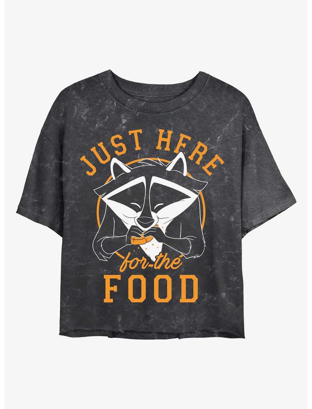 Disney Pocahontas Meeko Here For Food Mineral Wash Crop Girls T-Shirt