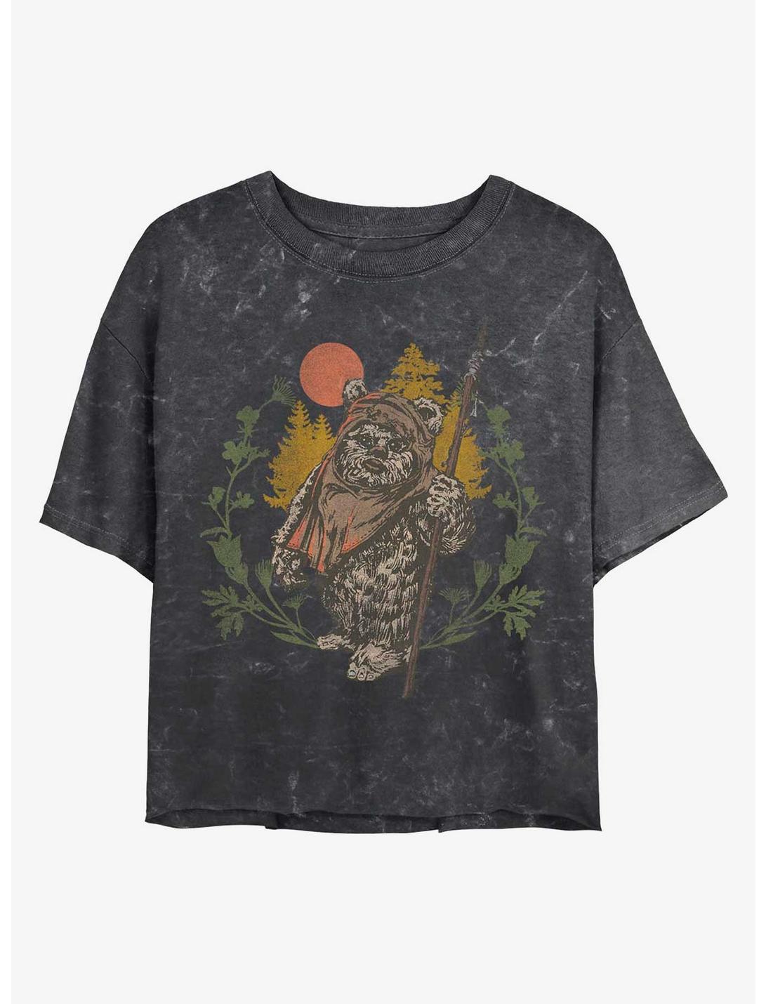 Star Wars Ewok Sunset Mineral Wash Crop Girls T-Shirt