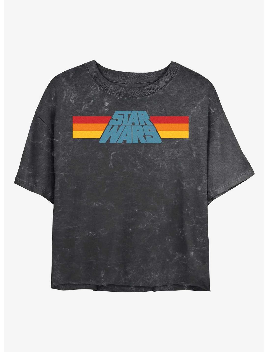 Star Wars Slant Logo Mineral Wash Crop Girls T-Shirt