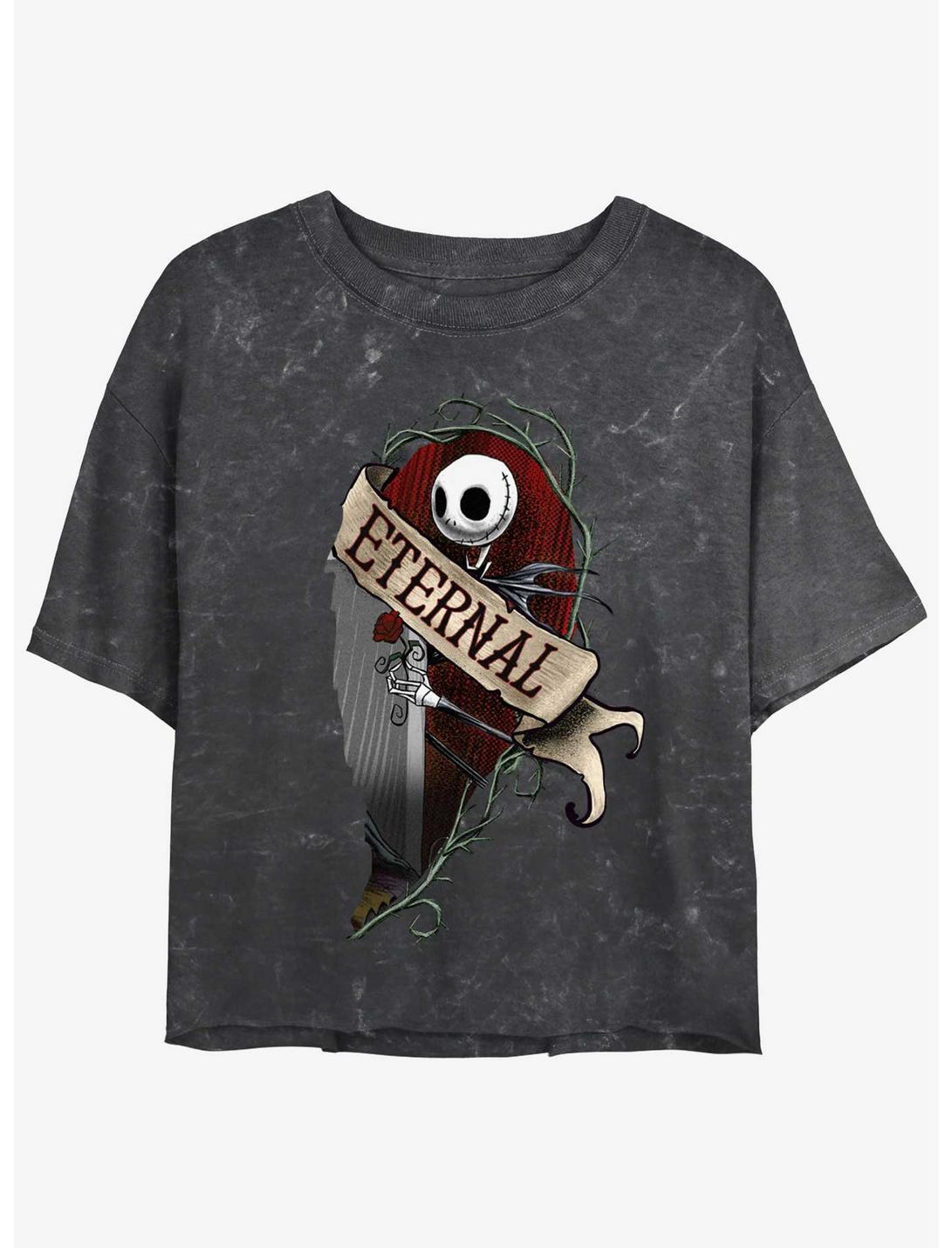 Disney The Nightmare Before Christmas Jack Eternally Mineral Wash Girls Crop T-Shirt