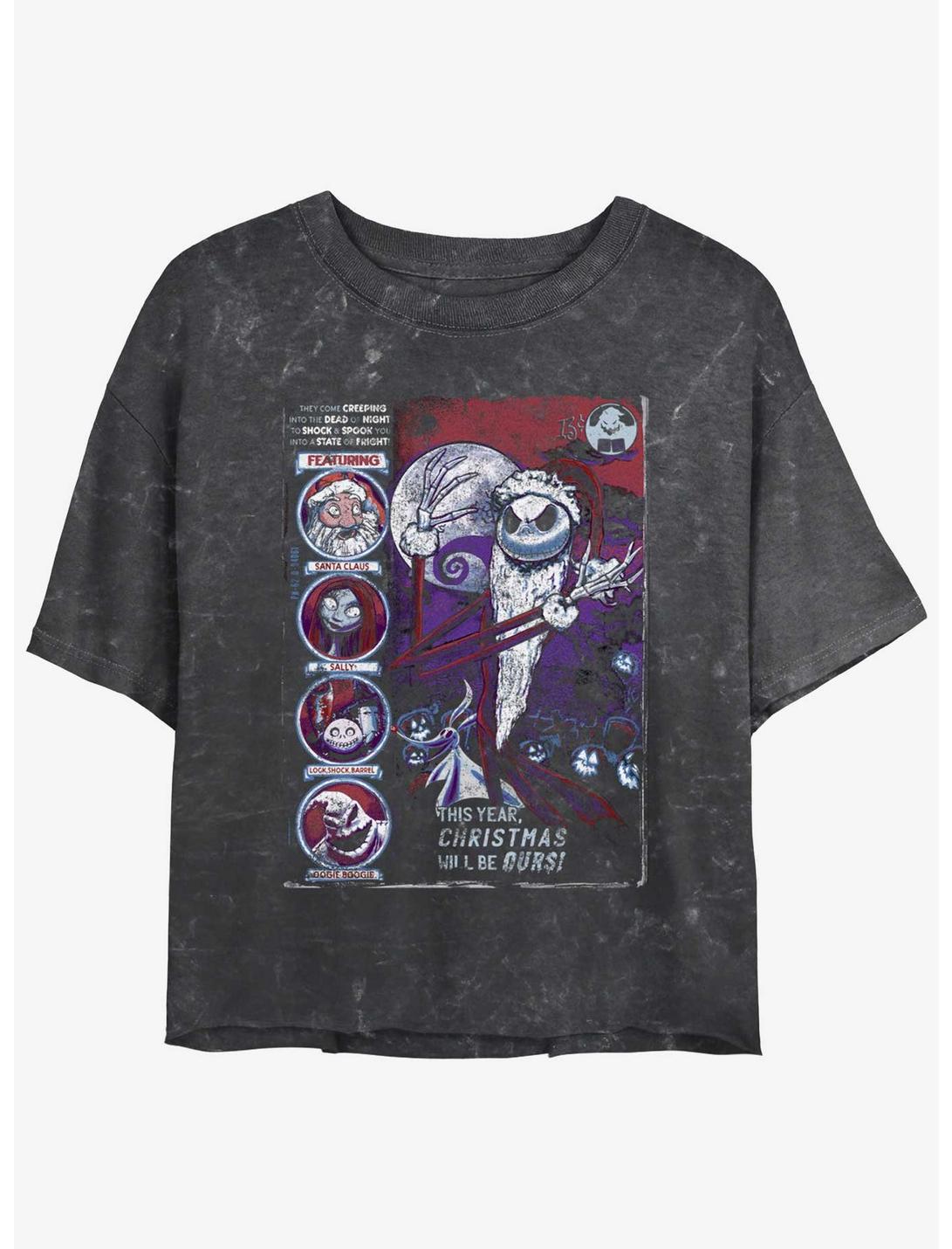 T-shirt court pour filles Disney L'Étrange Noël de Monsieur Jack, premier cauchemar, délavé aux minéraux