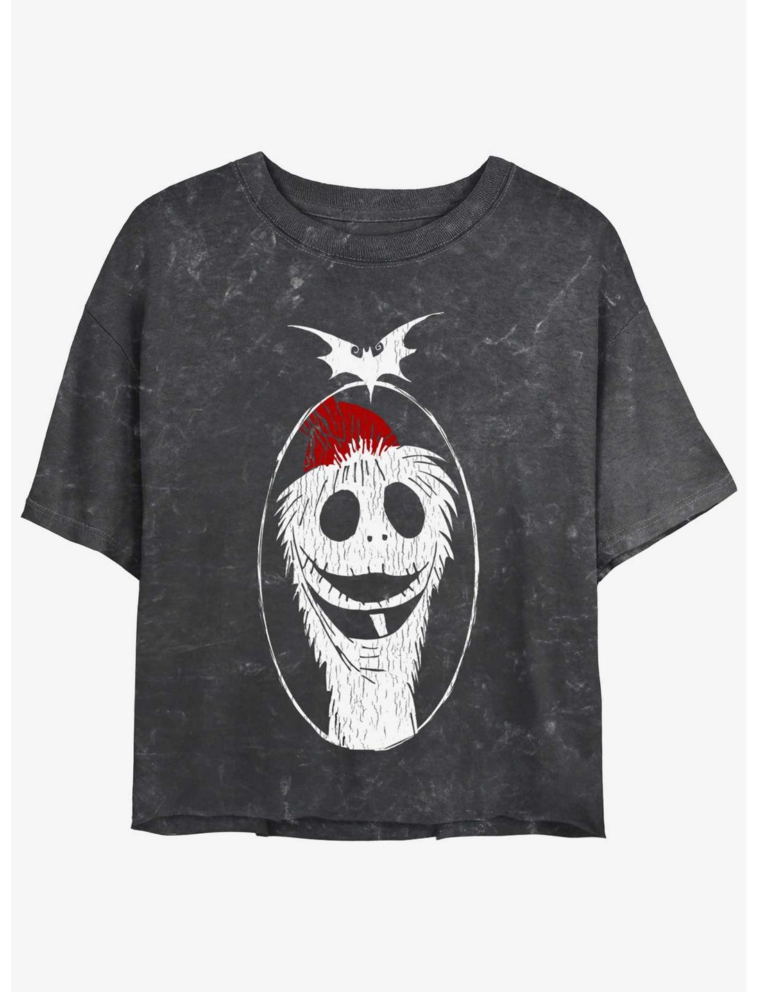 T-shirt court pour filles Disney L'Étrange Noël de Monsieur Jack « Jack Père Noël » délavé aux minéraux