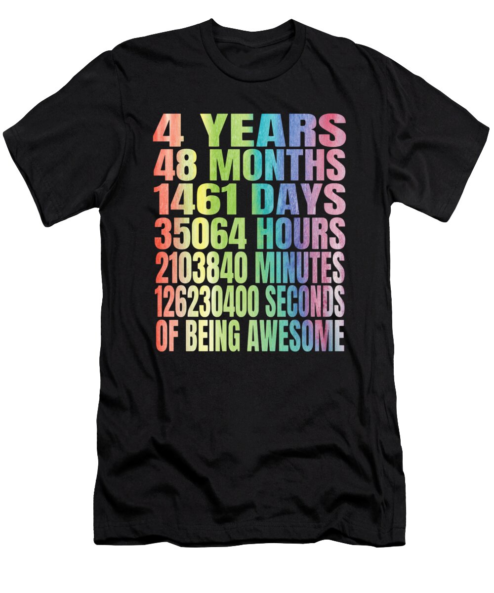 2 4th Birthday Girl 4 Years Old Party Gift Art Grabitees T-Shirt