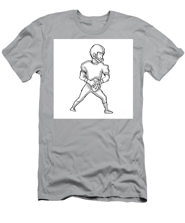 2 American Football Player Cartoon Black and White Aloysius Patrimonio T-Shirt
