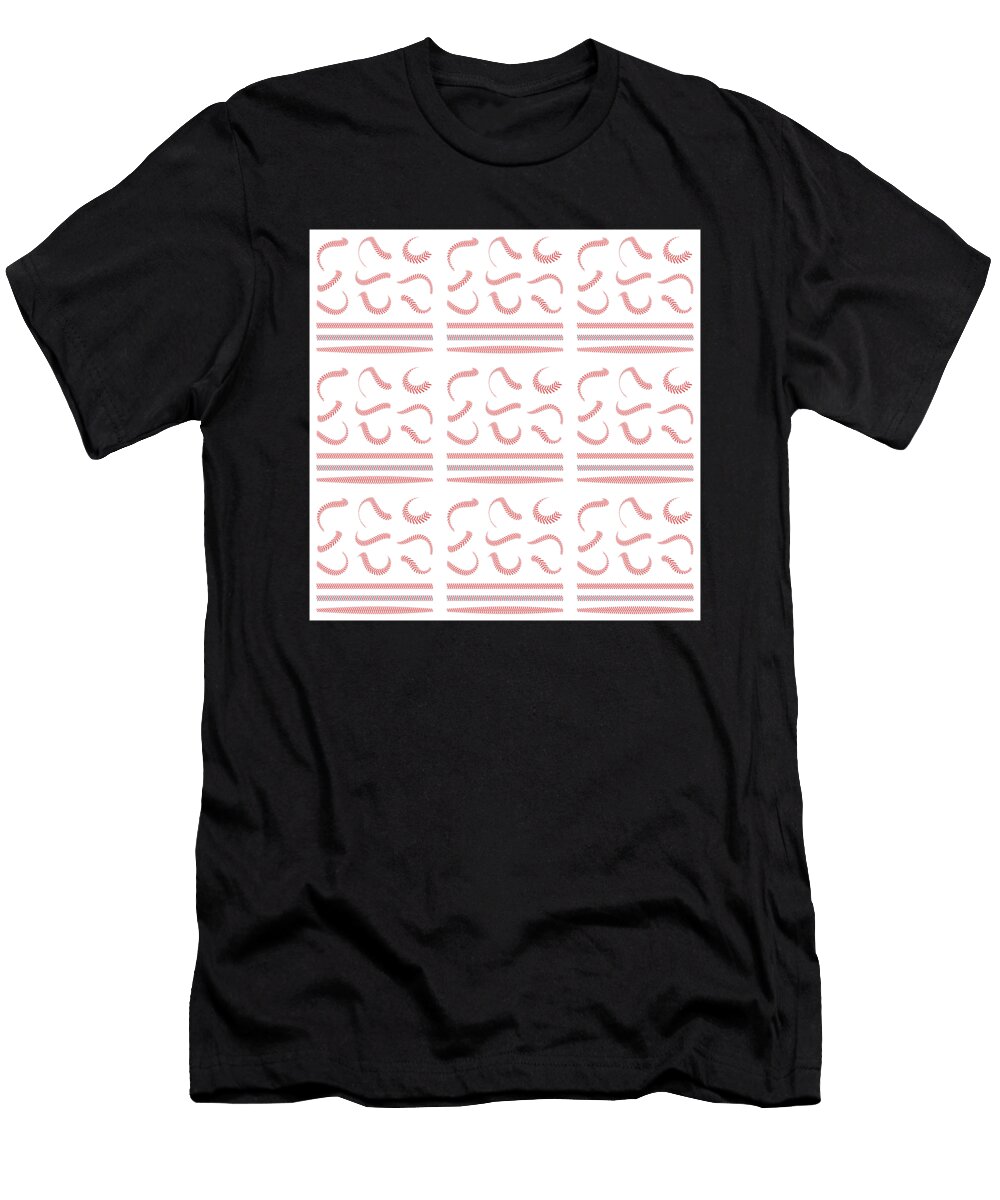 2 Baseball Pattern Catcher Homerun Team Pitcher Mister T-Shirt