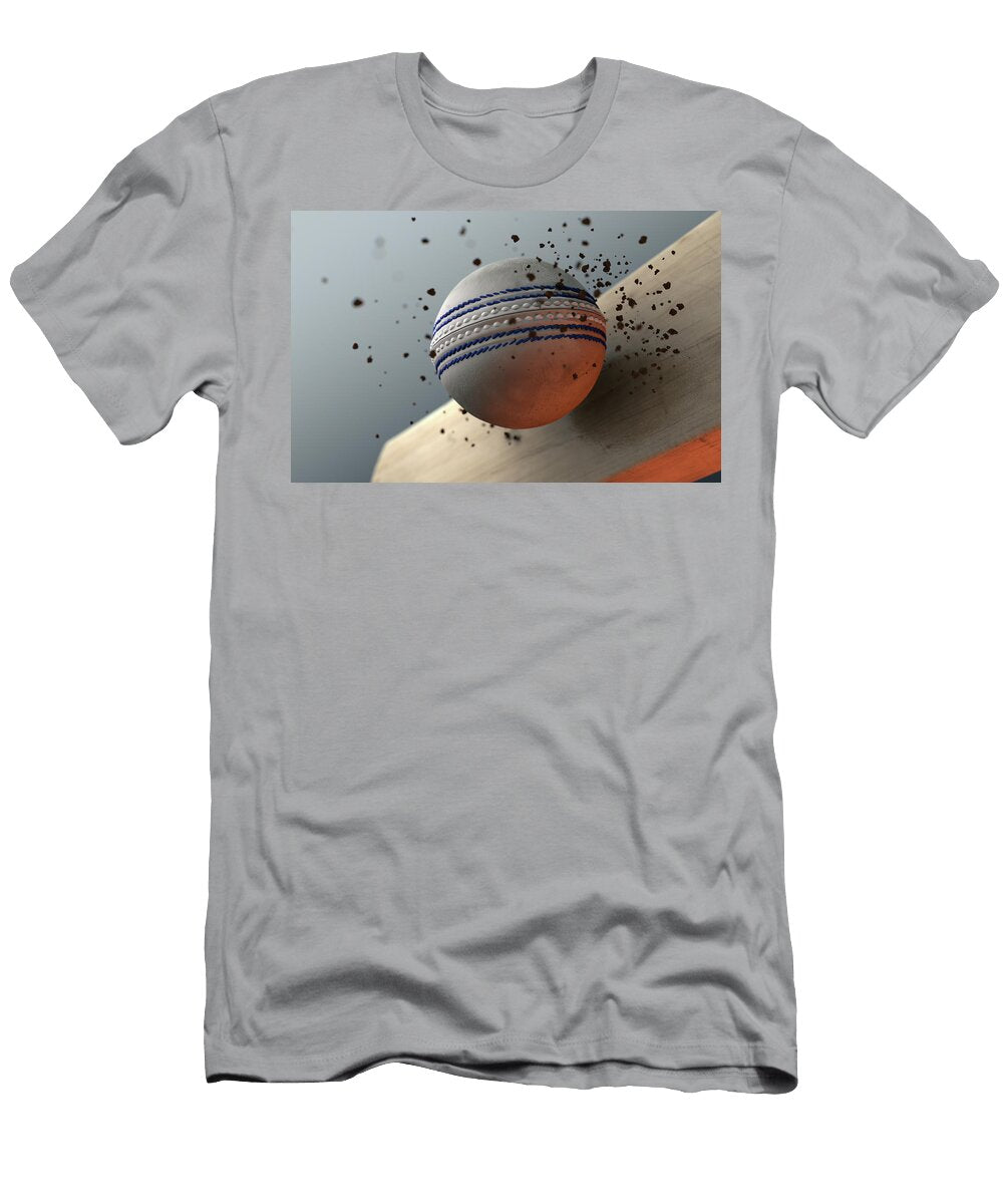 2 Cricket Ball Striking Bat in Slow Motion Allan Swart T-Shirt