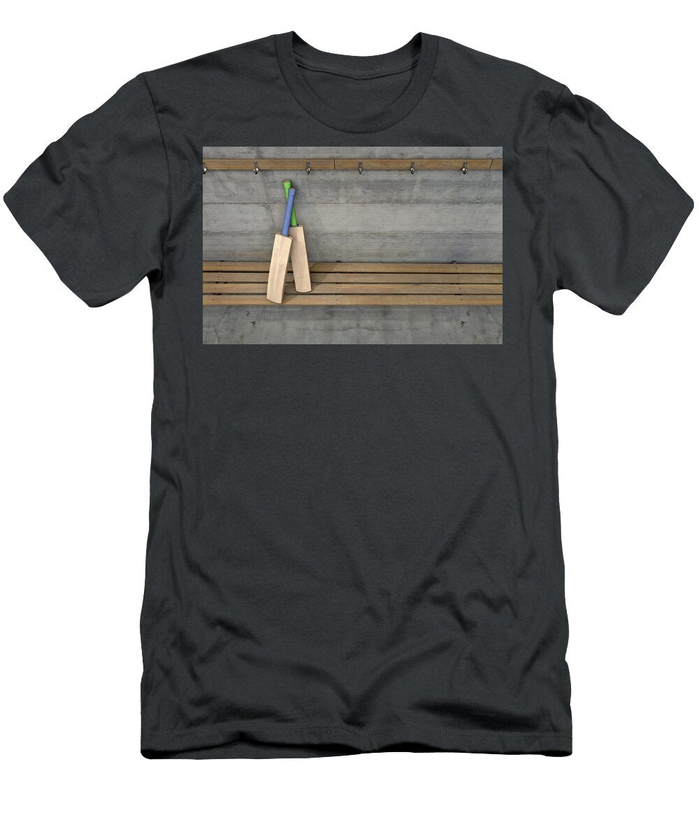 2 Cricket Bat in Change Room Allan Swart T-Shirt