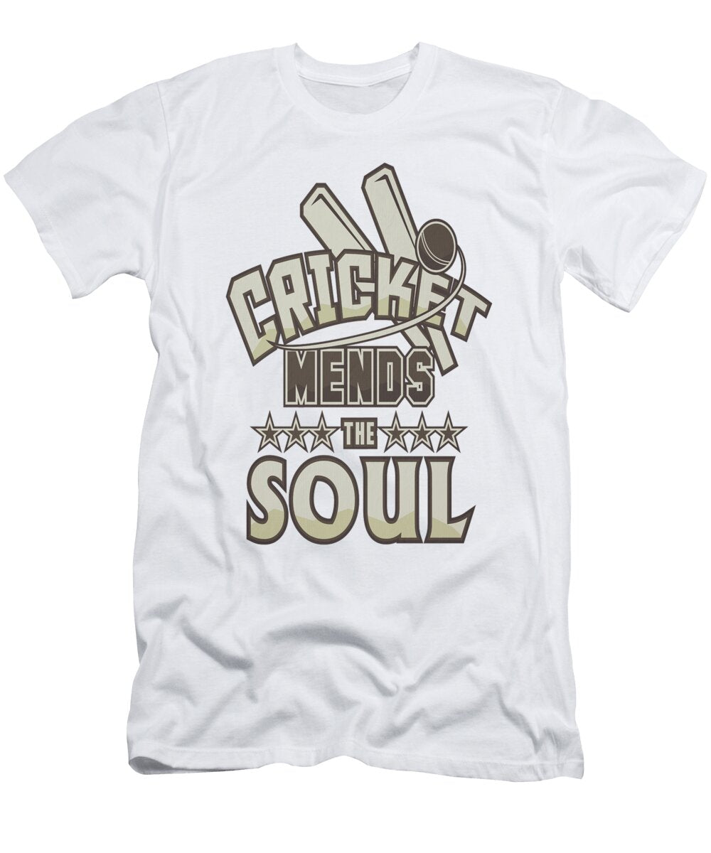 2 Cricket Match Cricket Mends the Soul Kanig Designs T-Shirt