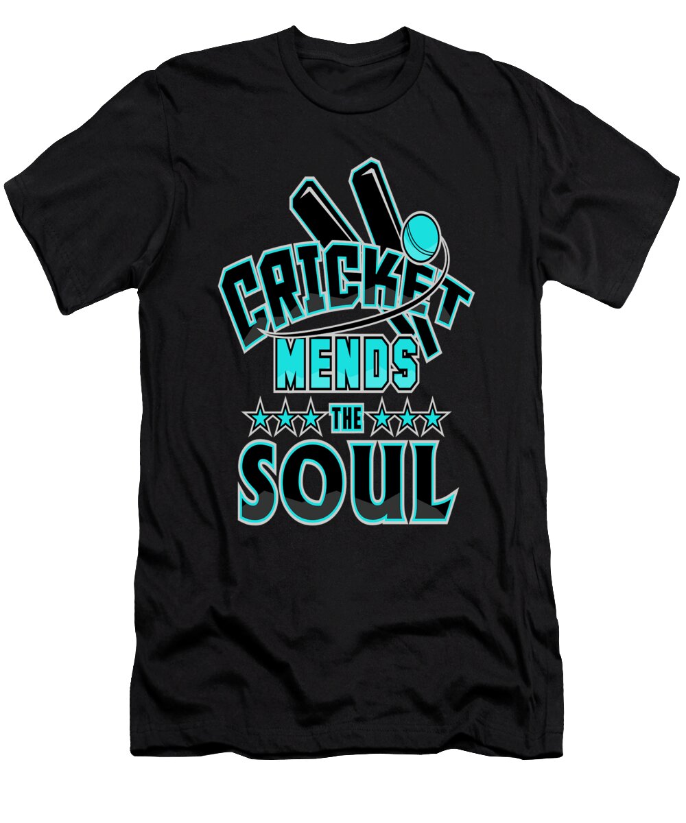 2 Cricket Player Cricket Mends the Soul Kanig Designs T-Shirt