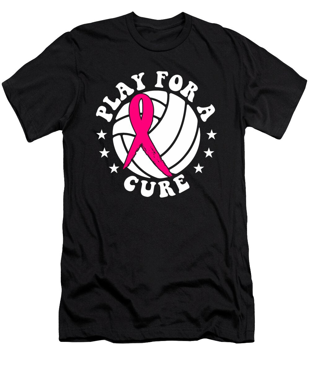 2 Dig for Cure Ribbon Volleyball Breast Cancer Natalie Lidford T-Shirt