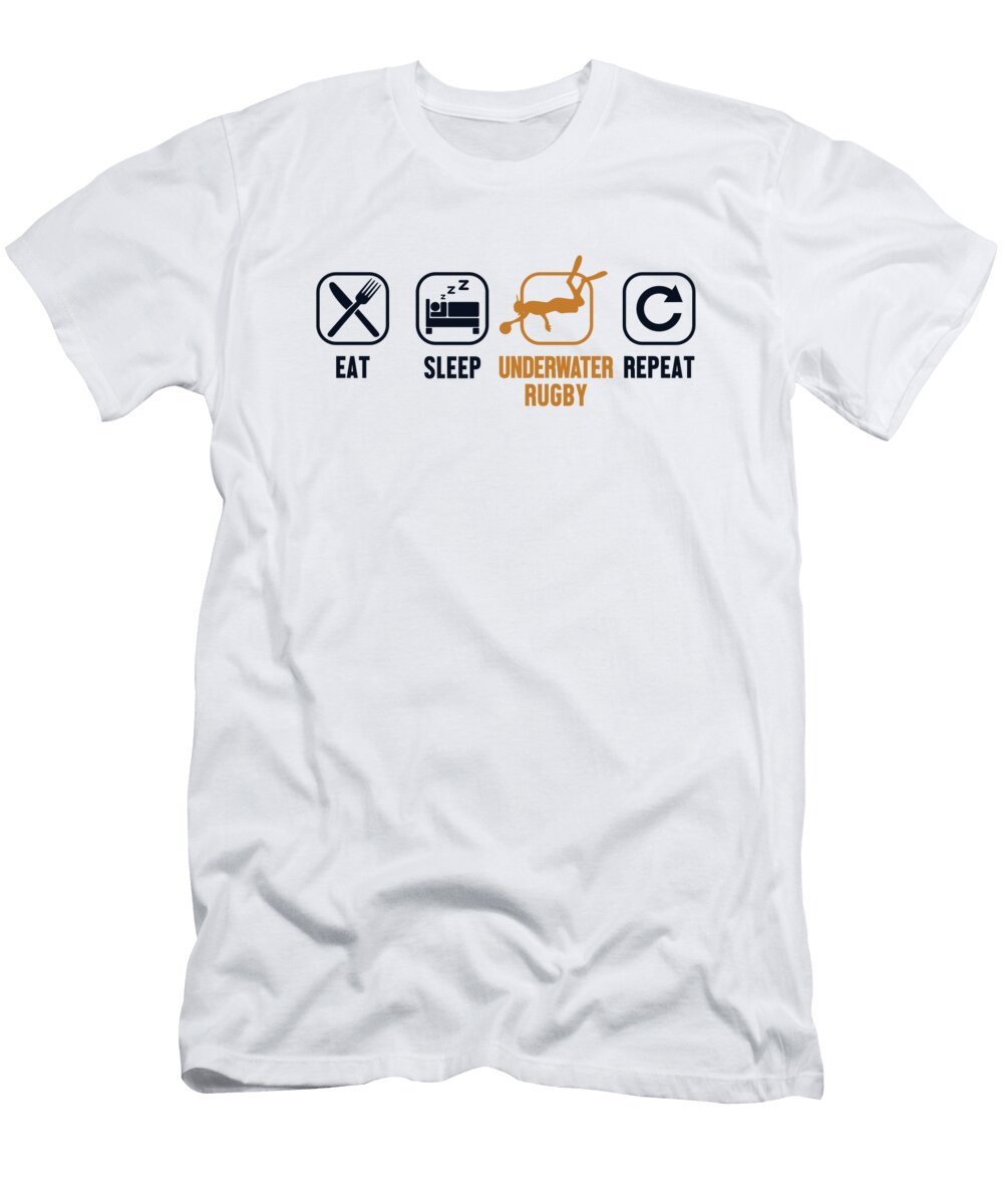 2 Eat Sleep Underwater Rugby Repeat Uw Rugby Underwater Rugby Marco Rothe T-Shirt