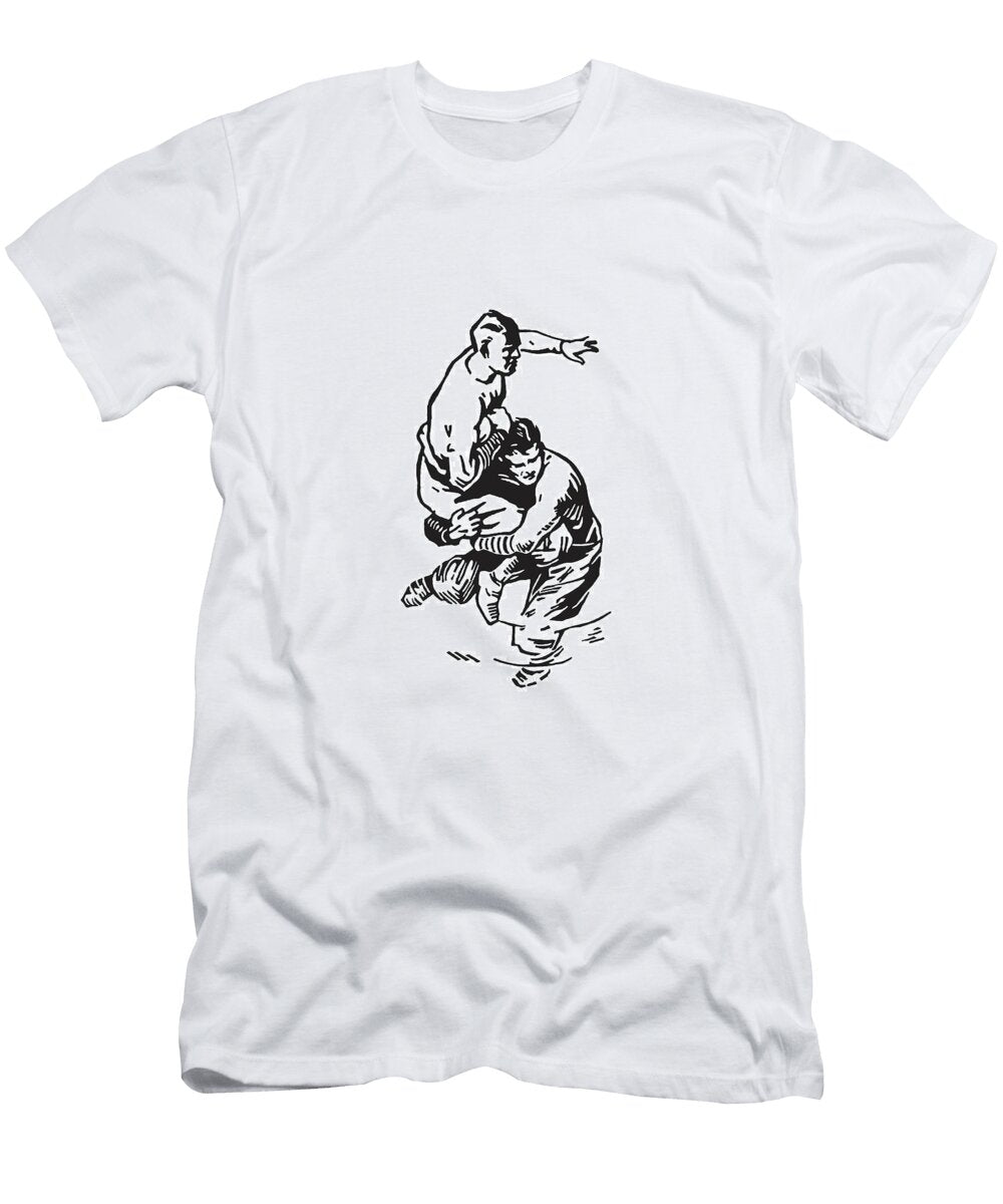 2 Football Player Holding Ball While Being Tackled Csa Images T-Shirt