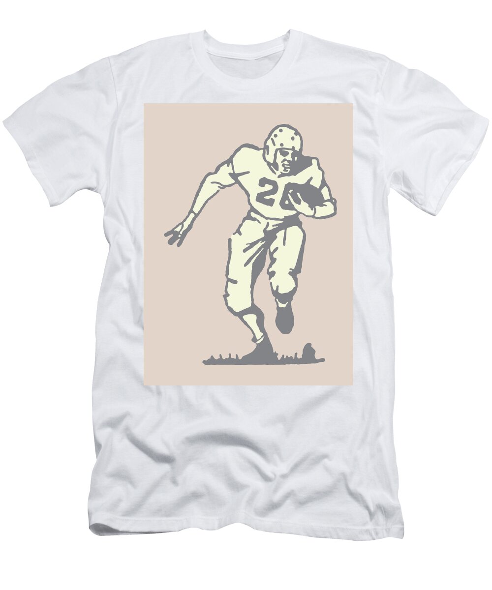 2 Football Player Rushing with Ball Csa Images T-Shirt