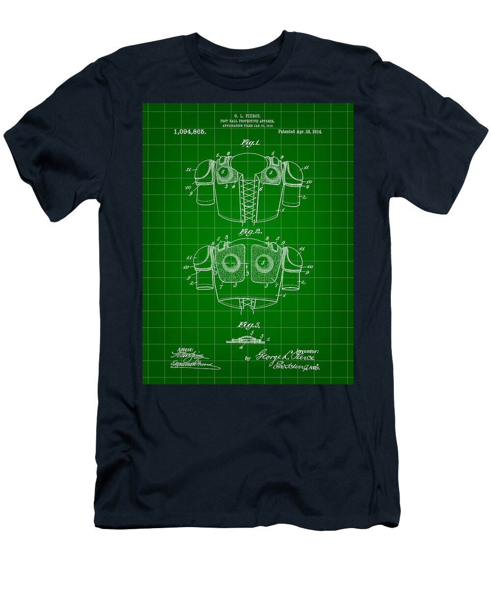 2 Football Shoulder Pads Patent 1914 Stephen Younts T-Shirt