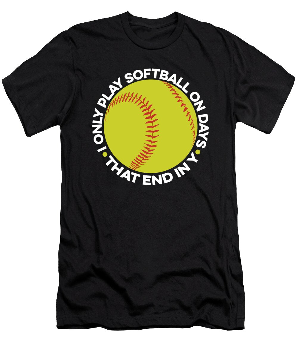 2 Funny Softball Batter Pitcher Catcher Softball Crazy Squirrel T-Shirt
