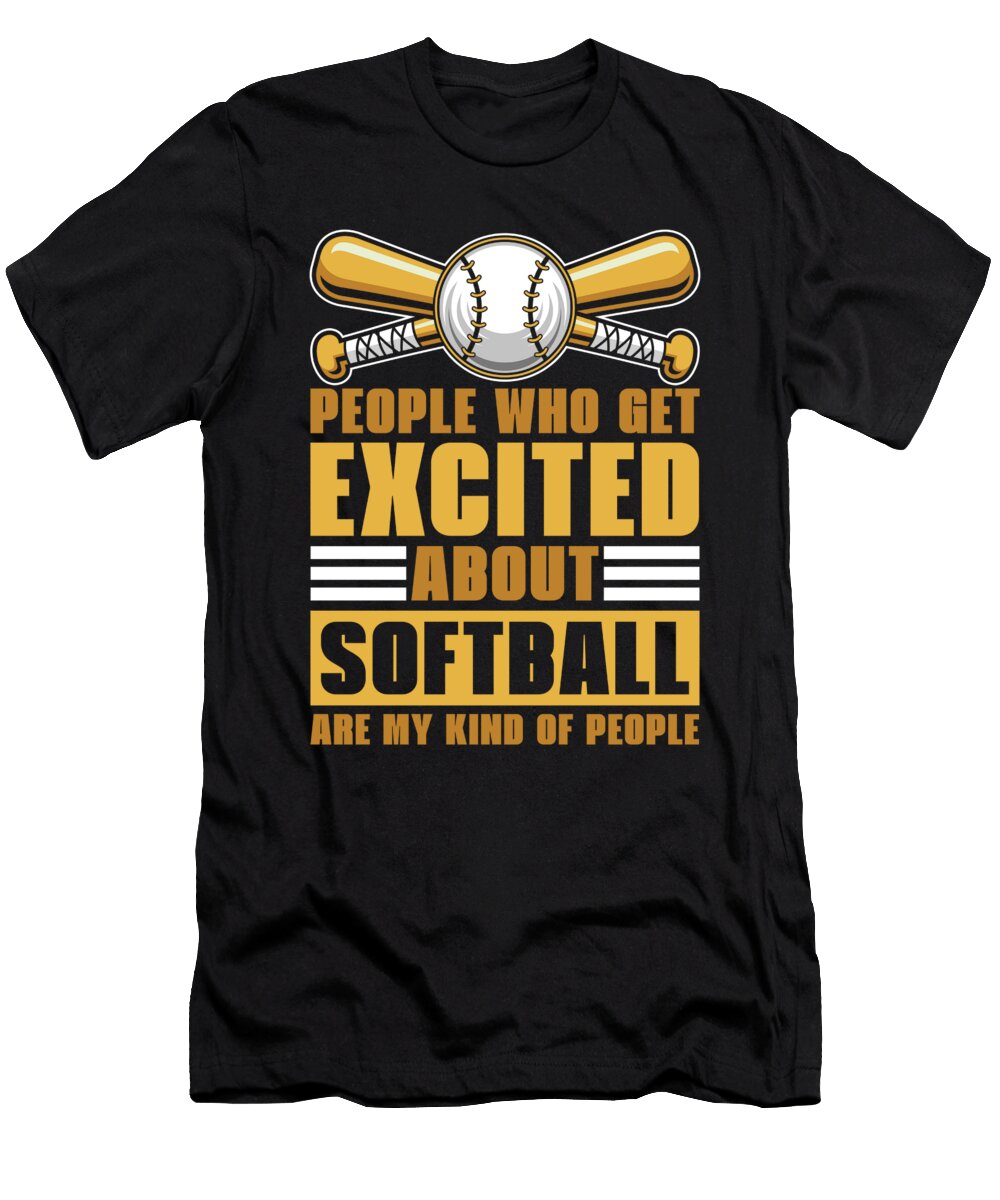 2 Funny Softball Catcher Batter Pitcher Softball Crazy Squirrel T-Shirt