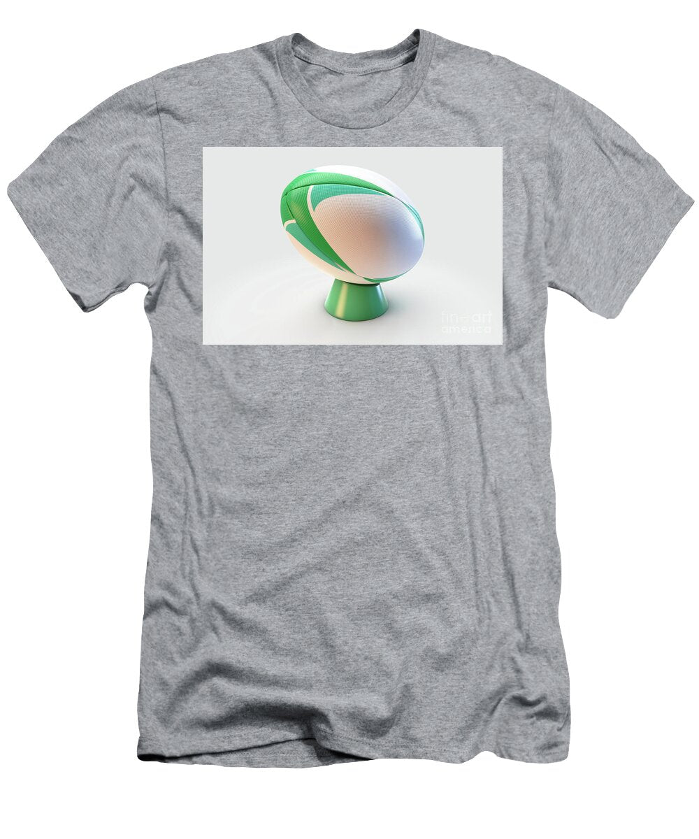 2 Green and White Rugby Ball Allan Swart T-Shirt