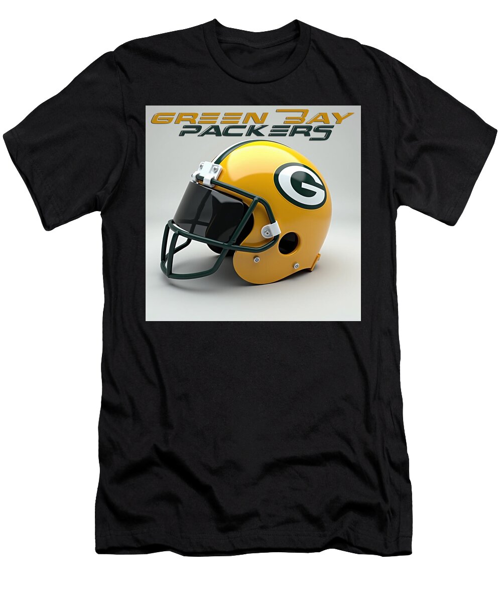 2 Green Bay Packers Helmet Kevin Walker and Pixel Reverie T-Shirt