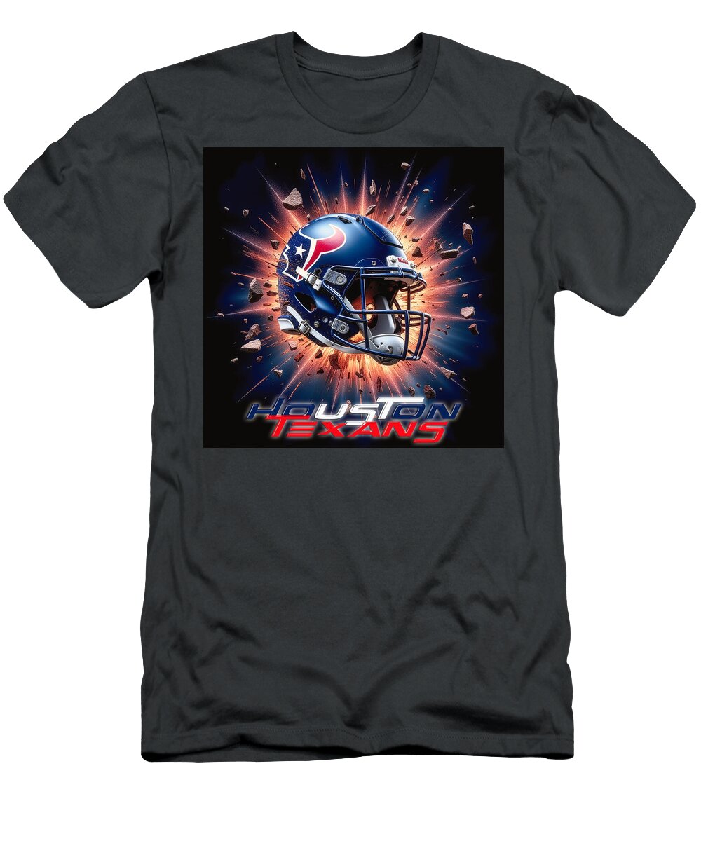 2 Houston Texans Football Helmet Kevin Walker and Pixel Reverie T-Shirt