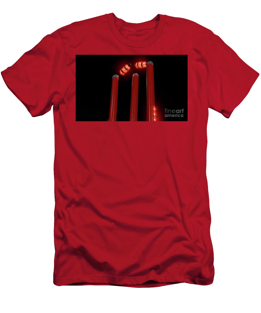 2 Illuminated Cricket Wicket Stumps Allan Swart T-Shirt