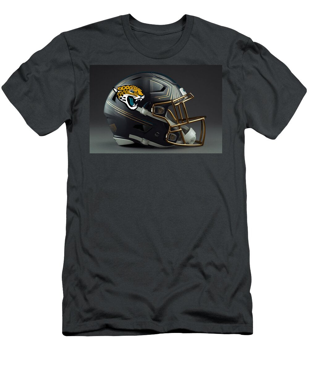 2 Jacksonville Jaguars Football Helmet Kevin Walker and Pixel Reverie T-Shirt