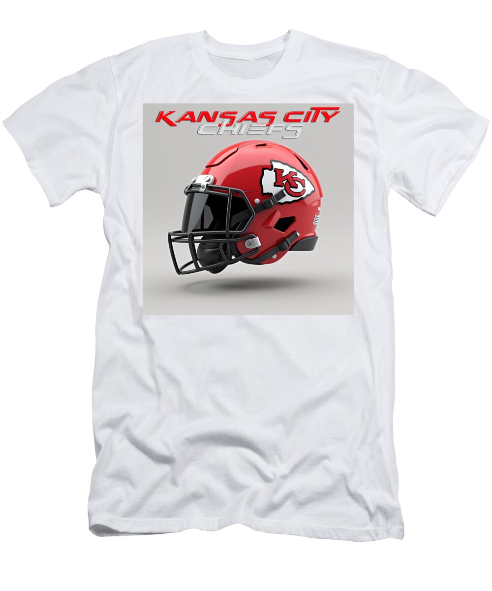 2 Kansas City Chiefs Helmet Kevin Walker and Pixel Reverie T-Shirt