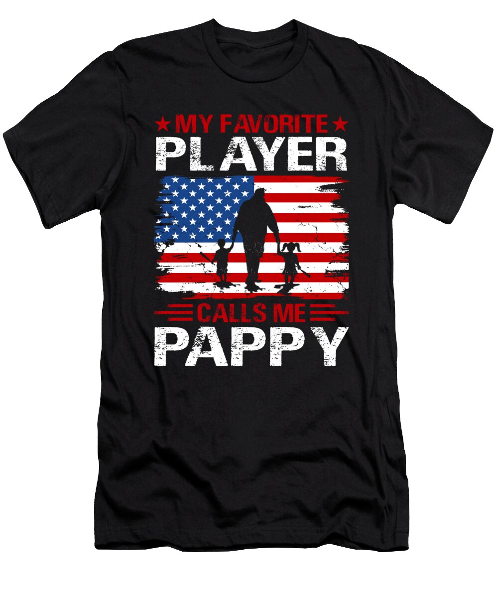 2 My Favorite Player Calls Me Pappy Baseball USA Flag Dhbubble T-Shirt