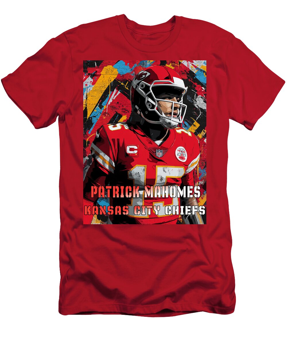 2 Patrick Mahomes Kansas City Chiefs Kevin Walker and Pixel Reverie T-Shirt