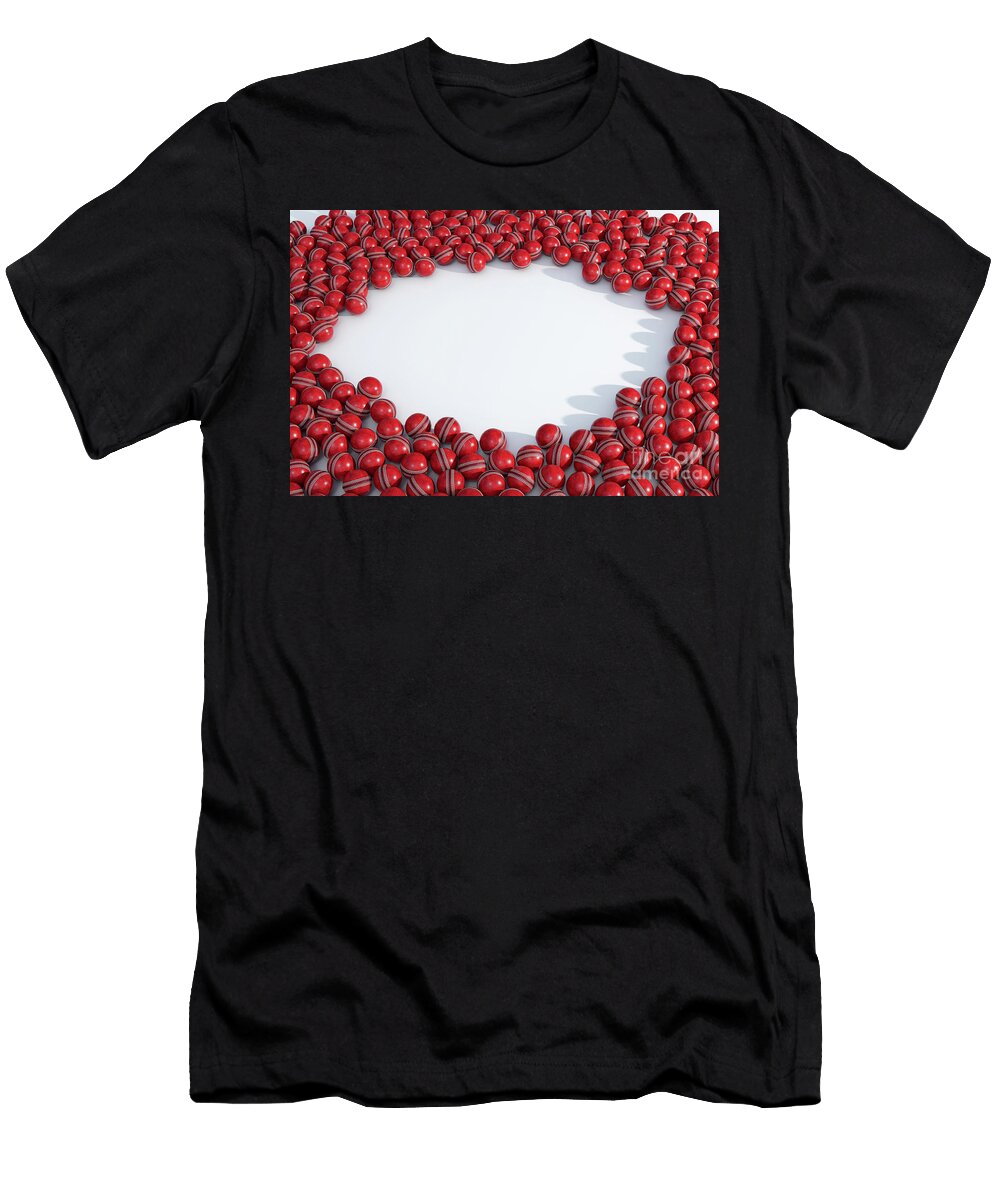 2 Red Cricket Sports Ball Array Allan Swart T-Shirt