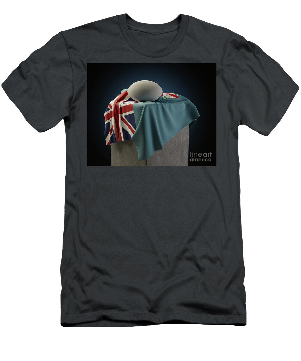 2 Rugby Ball and Fiji Flag Allan Swart T-Shirt
