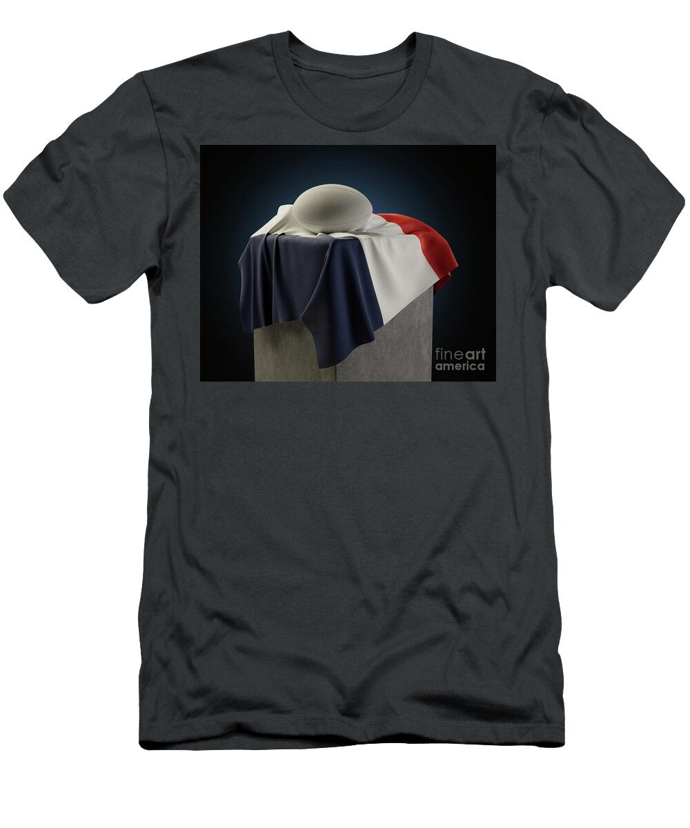 2 Rugby Ball and France Flag Allan Swart T-Shirt
